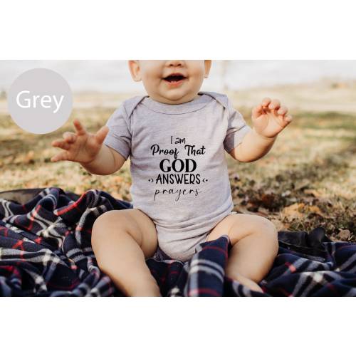I Am Proof That God Answers Prayers Bodysuit, Religious Baby Bodysuit, Cute Prayer Baby Bodysuit, Miracle Baby Bodysuit, Baby Shower Gift