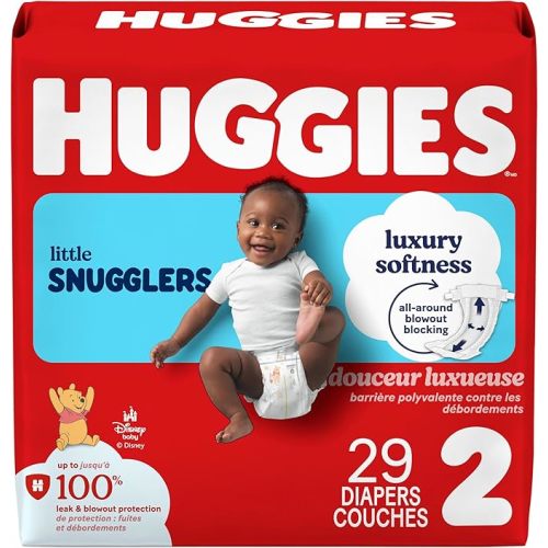 Huggies Little Snugglers Baby Diapers, Size 2 (12-18 lb.), 29 Ct, Jumbo Pack (Packaging May Vary)