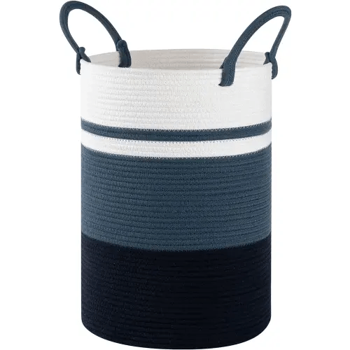 Laundry Basket, Laundry Hamper, Baby Nursery Hamper, Foldable Laundry Hamper with Handles, Storage Blanket Clothes Toys in Bedroom, Living Room-13.8 "L * 19.7 "H-Gradient Blue