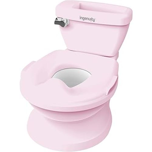 Ingenuity My Size Potty Pro in Pink, Infant Potty Training Toilet, Lifelike Flushing Sound, for Ages 18 Months, Up to 50 Pounds