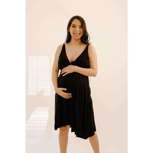 Juliet Labor & Postpartum Gown in Black