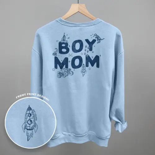 Boy Mom Doodles (Back Print) Sweatshirt