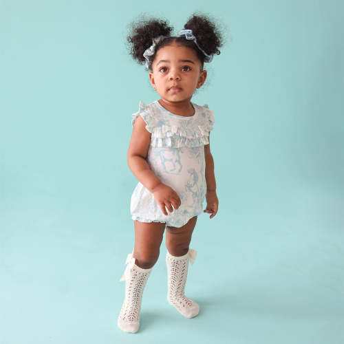 Charlotte Anne Ruffled Bubble Romper - Posh Peanut