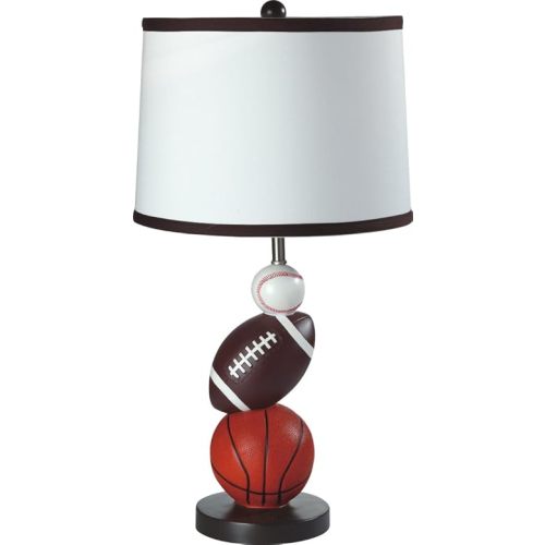 SH Lighting Multi-Sports Table Desk Lamp - 24.5" Tall Great for Sports Themed Rooms, Bedrooms or Kids Rooms (Mixed Sports, 24.5"H)