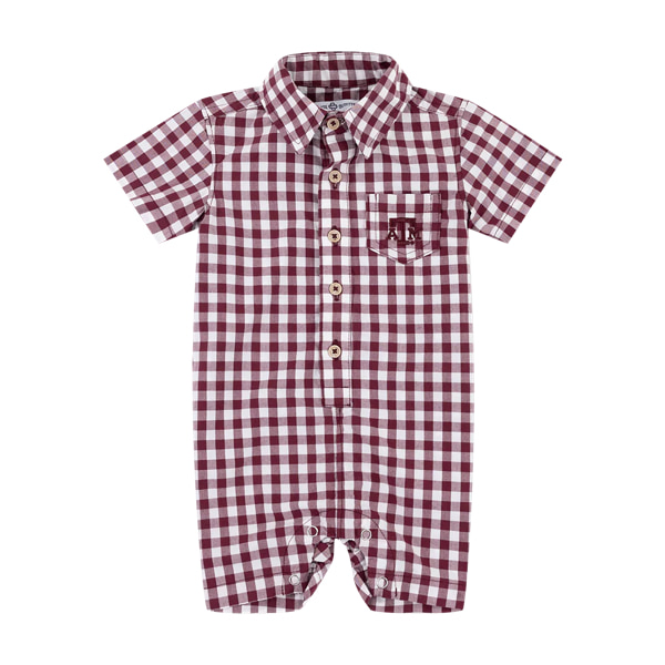 Texas A&M Collegiate Outfitters Plaid Romper - Maroon