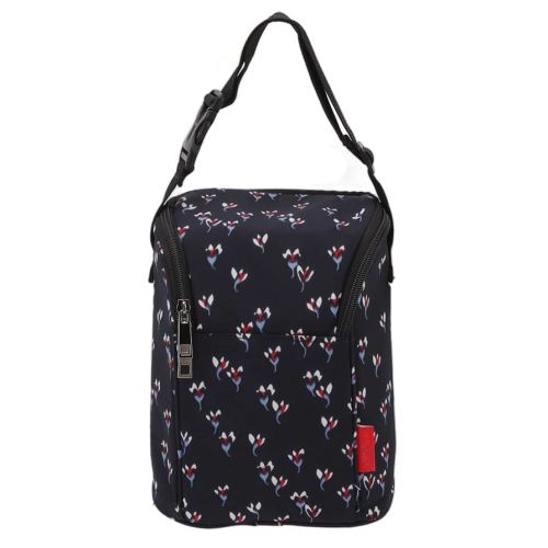 Garosa Breastmilk Bottle Thermal Bag Breastmilk Cooler Bag Bottle Storage Bag Insulation Tote Pouch Stylish Large Capacity for Nursing Mom Daycare Lunch(Floral Black)