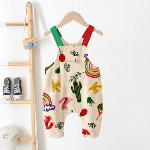 MiniOlie Baby Multicolor Animal Overalls