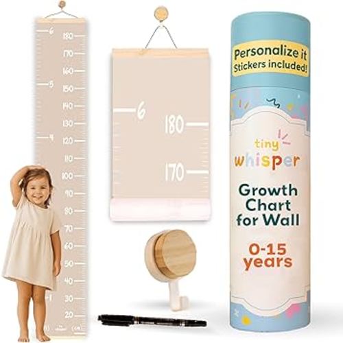 Height Chart for Kids Customizable Kids Height Wall Chart with Stickers, Marker & Hook Hanging Growth Chart Measurement for Wall Easy Installation for Baby Room Nursery and Playroom