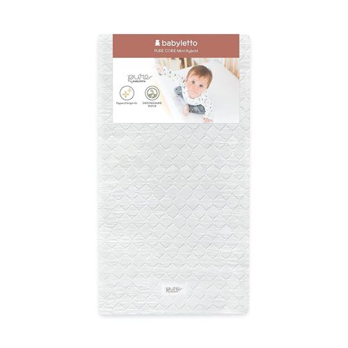Babyletto Pure Core Mini Crib Mattress, Hybrid Waterproof Cover, Lightweight, Greenguard Gold Certified