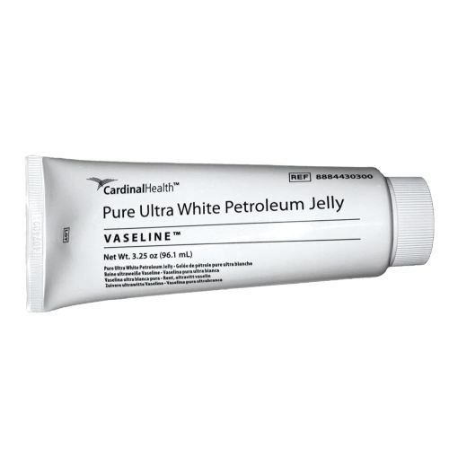 5 Pack Medical Grade Vaseline Pure Ultra White Petroleum Jelly, 3.25 oz (97.5 mL) Tubes ONLY by Kendall/Covidien