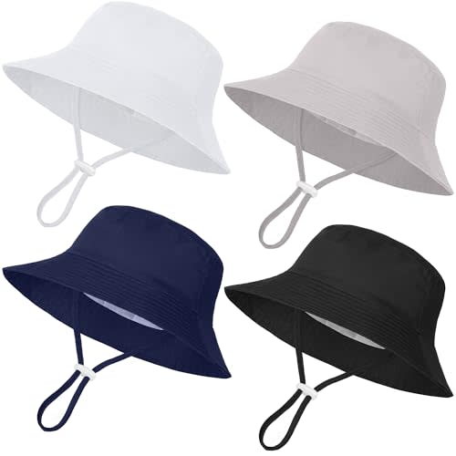 Cooraby Baby Sun Hat Wide Brim Bucket Hat Adjustable Summer Sun Protection Toddler Hat for Boys Girls