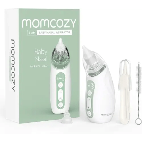 Momcozy Baby Nasal Aspirator, Strong Suction Electric Nose Aspirator for Toddler, Portable Baby Nose Sucker Rechargeable with Light and Music