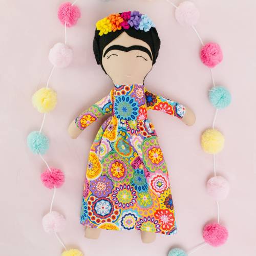 Frida Kahlo Doll, Mexican Doll, Artist Doll, Girl Power Doll, Inspirational Women, Feminist Doll, Brown Skin Doll, Cloth Doll, Fabric Doll