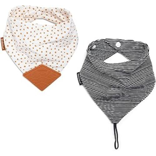 BooginHead Cotton Baby Drool Bibs, Teething Bib and Pacifier Holder Bib, Terracotta