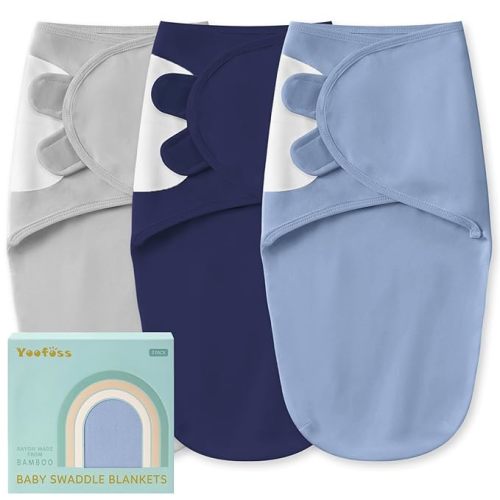 Yoofoss Baby Swaddle for Newborns 0–3 Months, Adjustable Soft & Breathable Swaddles,Noiseless Closure Swaddle Sleep Sack, Durable & Snug Fit