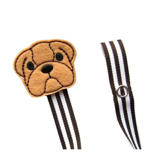 Bulldog Pacifier Clip, Bull Dog Pacifier Clip, Animal Pacifier Clip, pcdog02
