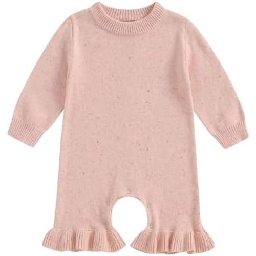 Infant Baby Girl Fall Winter Sweater Romper Pants Knit Jumpsuit Overall One Piece Outfit Clothes