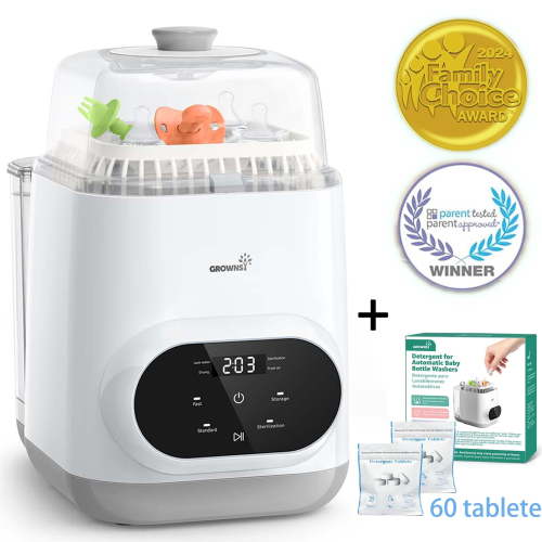 Free Shipping! Grownsy Baby Bottle Washer Sterilizer Dryer with 26 Spray Jets, 9 Modes, 72-Hour Storage