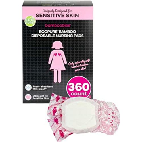 Bamboobies Women’s Disposable Nursing Pads, Super-Absorbent Milk Proof Pads for Breastfeeding, 360 Count
