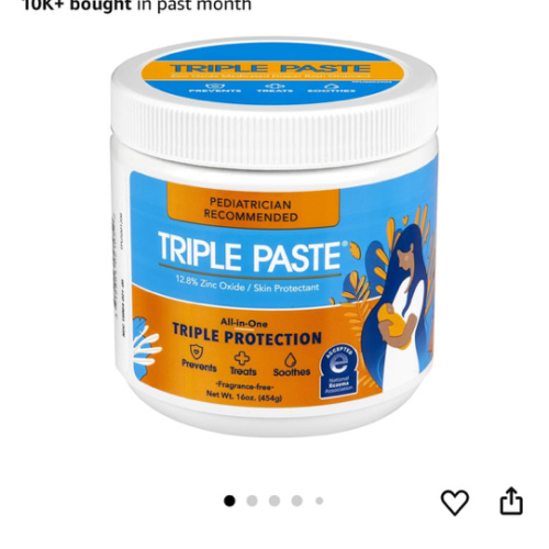 Triple Paste Diaper Rash Cream for Baby - 16 Oz Tub - Zinc Oxide Ointment Treats, Soothes and Prevents Diaper Rash - Pediatrician-Recommended Hypoallergenic Formula with Soothing Botanicals