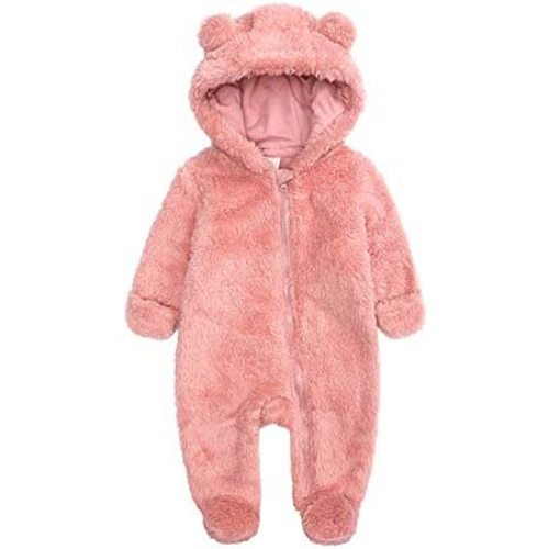 Newborn Baby Jumpsuit Hooded Fleece Rompers Long Sleeve Onesies Outwear Outfits