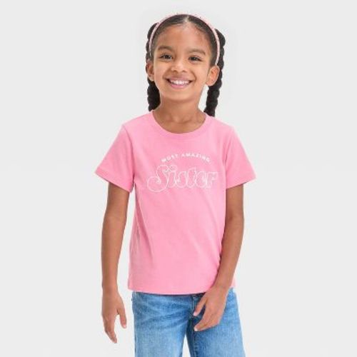Toddler Girls' Most Amazing Sister Graphic T-shirt - Cat & Jack™ Medium Pink