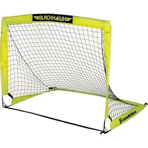 Franklin Sports Blackhawk Backyard Soccer Goal - Portable Pop Up Soccer Nets - Youth + Adult Folding Indoor + Outdoor Goals - Multiple Sizes + Colors - Perfect for Games + Practice