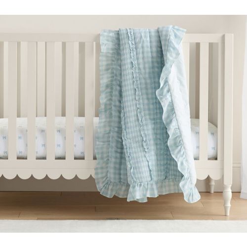 Gabriella Gingham Ruffle Baby Quilt | Pottery Barn Kids