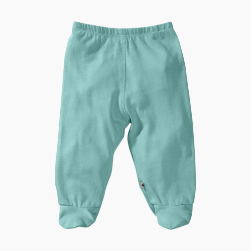 Babysoy Organic Cotton Solid Footie Pants - Harbor, 3-6 Months