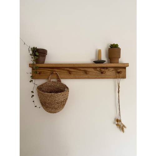 Shaker Peg Shelf made from Solid Wood | Peg Rail | Peg Shelf | Coat Hook | Kitchen Rail | Handcrafted | Folkhaus