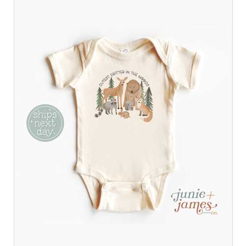Cutest Critter in the Woods Baby Onesie® - Cute Forest Animal Bodysuit - Woodland Animal Baby Shower Gift Onesie®