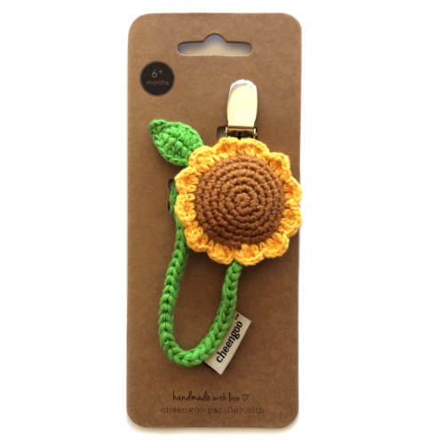 Sunflower pacifier clip – Cheengoo