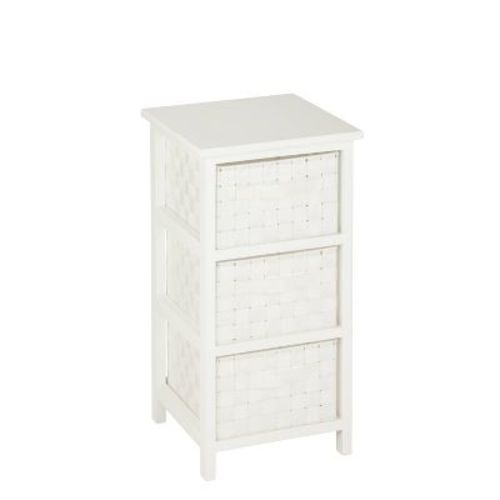 Honey-can-do 3 Drawer Chest White: Decorative Storage Drawers, Wood Surface, 24" Height, 12" Depth, 3 Shelves