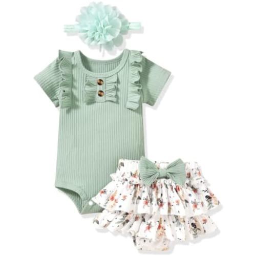 Aalizzwell Newborn Infant Baby Girls Summer Outfit