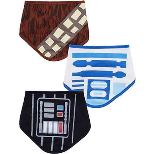 STAR WARS Baby Boys' Bandana Bibs 3 Pack Set for Feeding, Teething, and Drooling
