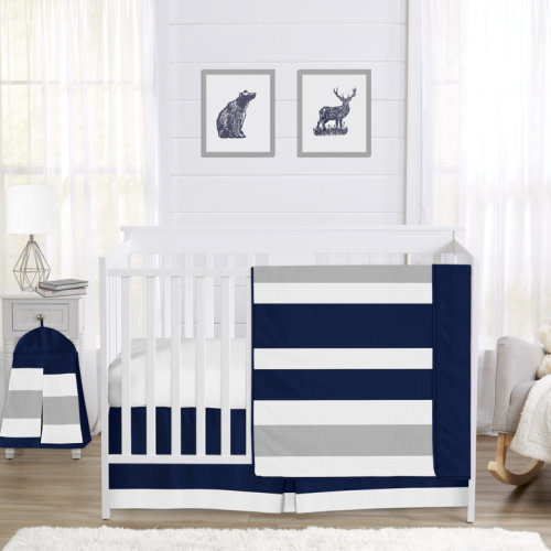 Stripe 4 Piece Crib Bedding Set