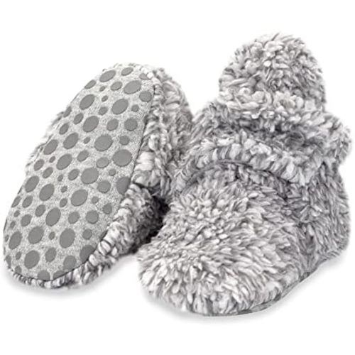 Zutano Unisex Furry Baby Booties with Grippers, Organic Cotton Lining, Baby Registry Must Haves