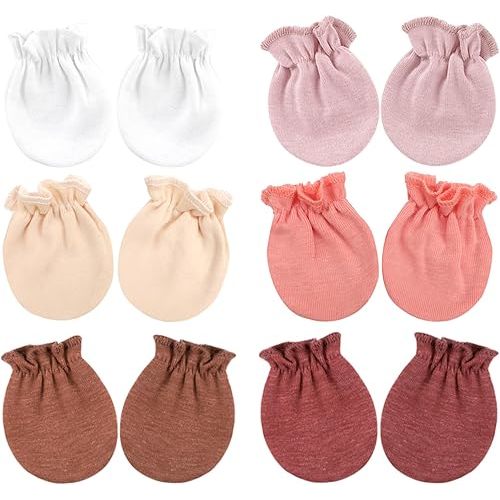 BQUBO Newborn Infant Toddler Mittens No Scratch Cotton Elastic Wrist Gloves Hypoallergenic for 0-6 Months Baby Boys Girls