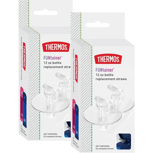 Thermos FUNtainer 12 Ounce Insulated Kids Water Bottle Replacement Straws, 2 Pack