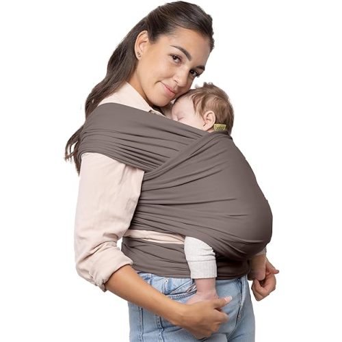 Boba Baby Wrap Carrier - Original Baby Carrier Wrap, Baby Sling for Newborns - Baby Wearing Essentials - Hands-Free Newborn Wrap Swaddle Holder, Newborn to Toddler Infant Baby Sling, 7-35 lbs (Grey)
