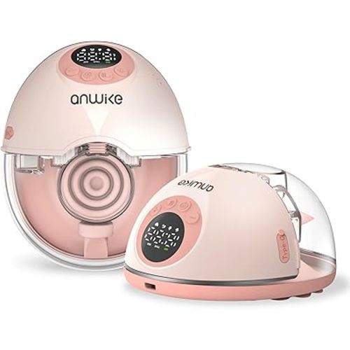 Hands Free Breast Pump MY-381, Wearable Breastfeeding Pump, Rechargeable Electric Pump with Voice Prompts, 4 Modes & 12 Suction Levels – Portable, BPA-Free, Double Pack (Pink)