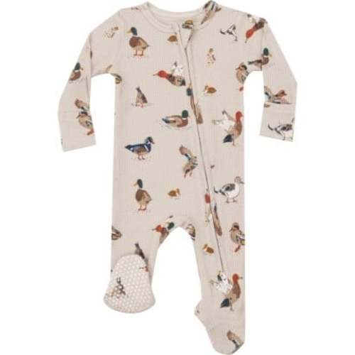 Ducks 2 Way Zipper Footie, Brown
