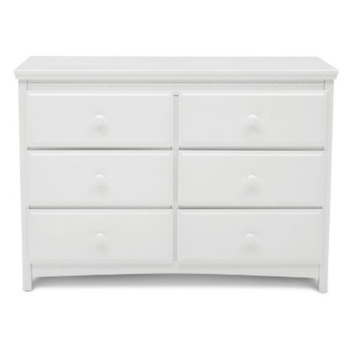 Delta Children Emerson 6 Drawer Dresser with Interlocking Drawers, Color: Bianca White
