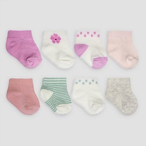 Carter's Just One You® Baby Girls' Flower Crew 8pk Socks - 0-3m