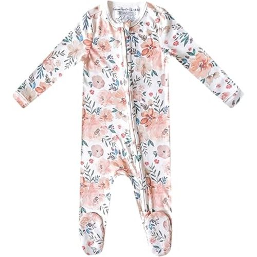 Copper Pearl Zip-Up Footie Baby Pajamas: Ultra-Soft Boys Pajamas and Girls Pajamas, Premium Knit Fabric in Stylish Prints, Tag-Free with Two-Way Zipper, Sized Newborn to 24 Months, Autumn