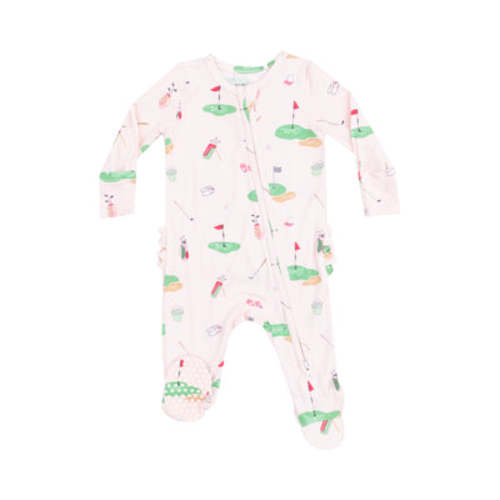 2 Way Zipper Ruffle Back Footie - Golf Things Pink – Angel Dear