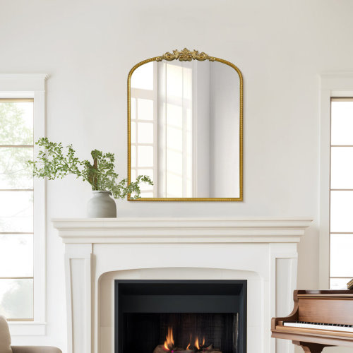 House of Hampton® Kiany Glass Arched Wall Mirror with Durable Iron Frame & Reviews | Wayfair