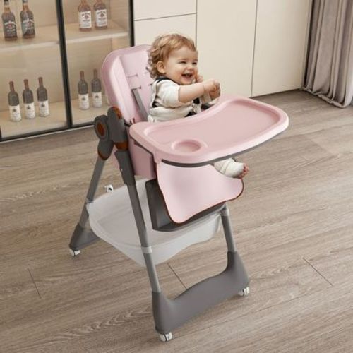 KTMBDW High Chair, 5 in 1 Convertible High Chairs for Babies and Toddlers with 5-Point Safety Harness,Foldable High Chair for Space-Saving