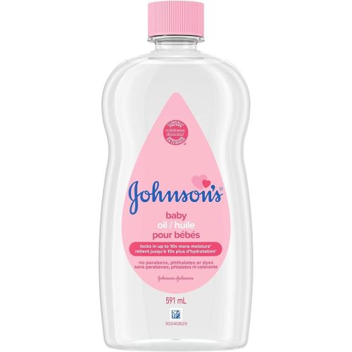 Johnson's Baby Oil, Mineral Oil Moisturizer and Baby Massage Oil, 591 ml