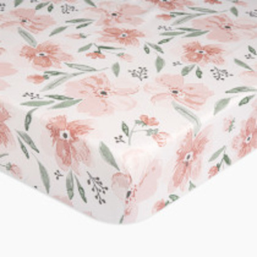 Crane Baby Cotton Sateen Crib Fitted Sheet - Parker Floral